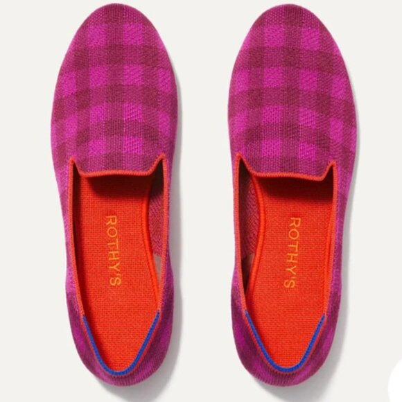 Rothy's Loafers in "Cherry Gingham," pink and red, EUC, size 8 - Picture 1 of 3